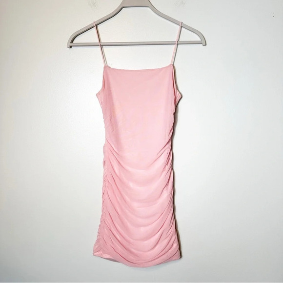 Hello Molly Favorite Things Dress Pink Medium Cutout Bodycon Ruched Fitted Party - Picture 4 of 11